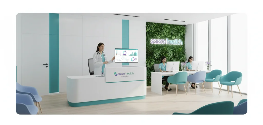 Doctor utilizing a clinic management system dashboard for practice growth