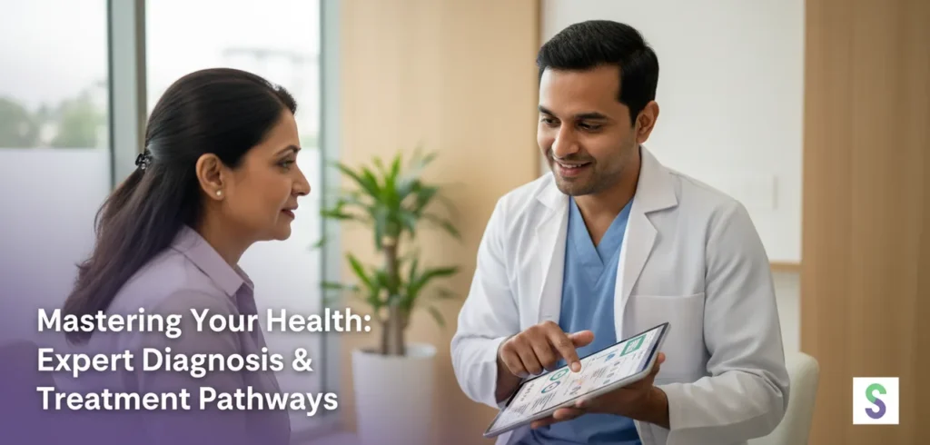 Doctor discussing symptoms and treatment with a patient.