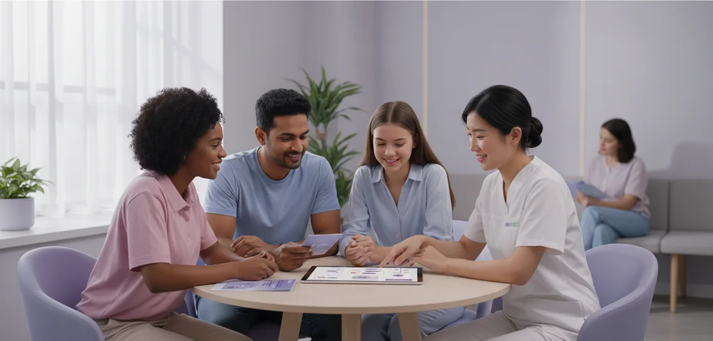 Symptom diagnosis consultation at a patient-focused clinic